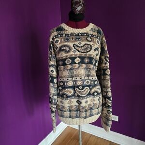 Men's Crewneck Sweater - Multicolor Pattern